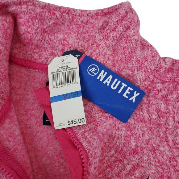 NAUTICA Jacket NAUTEX Girls Teen XL (16) Pink Fleece Full Zip Athleisure Outdoor - Picture 3 of 6